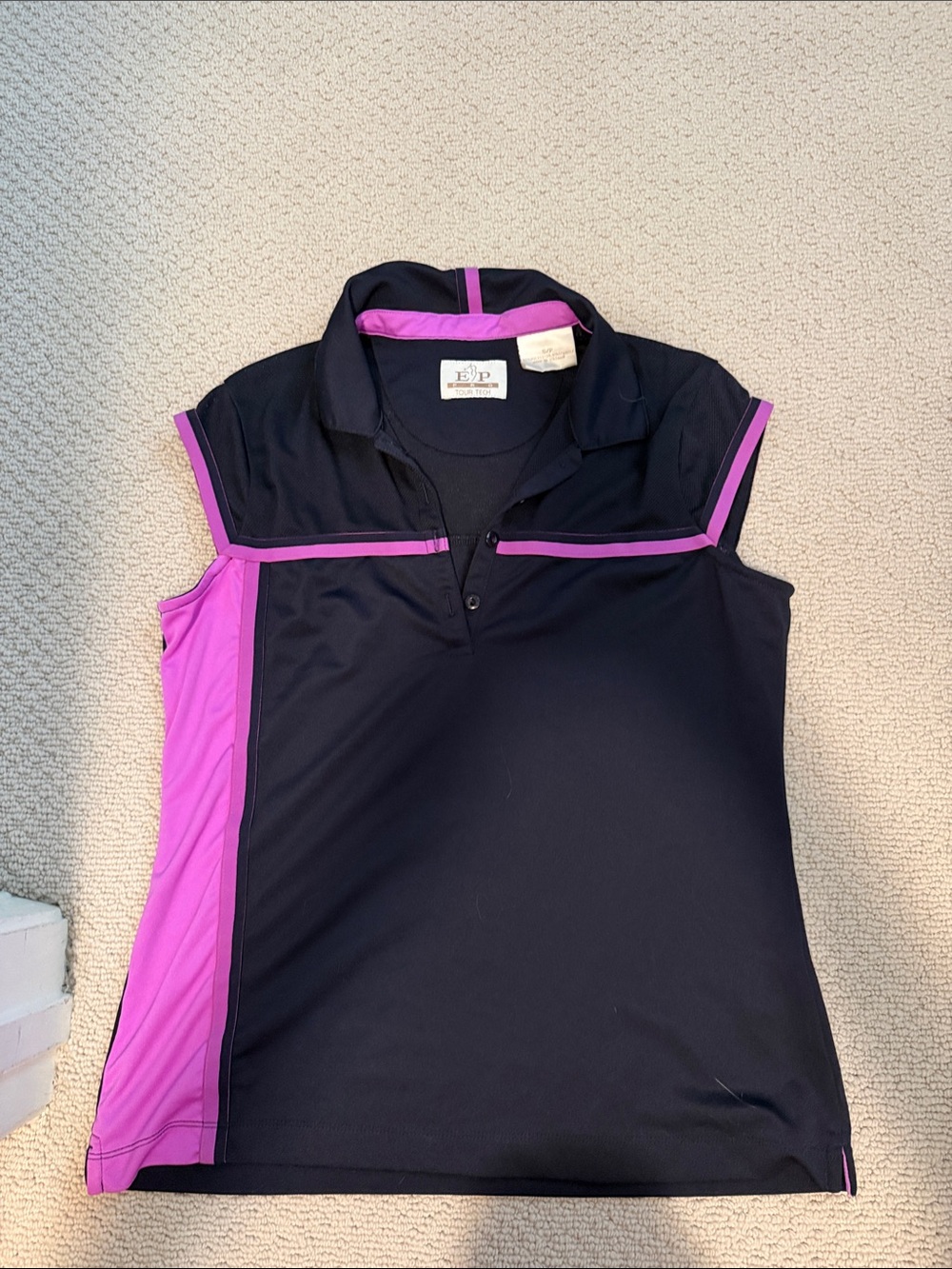 EP Pro Black Polo with Pink Trim